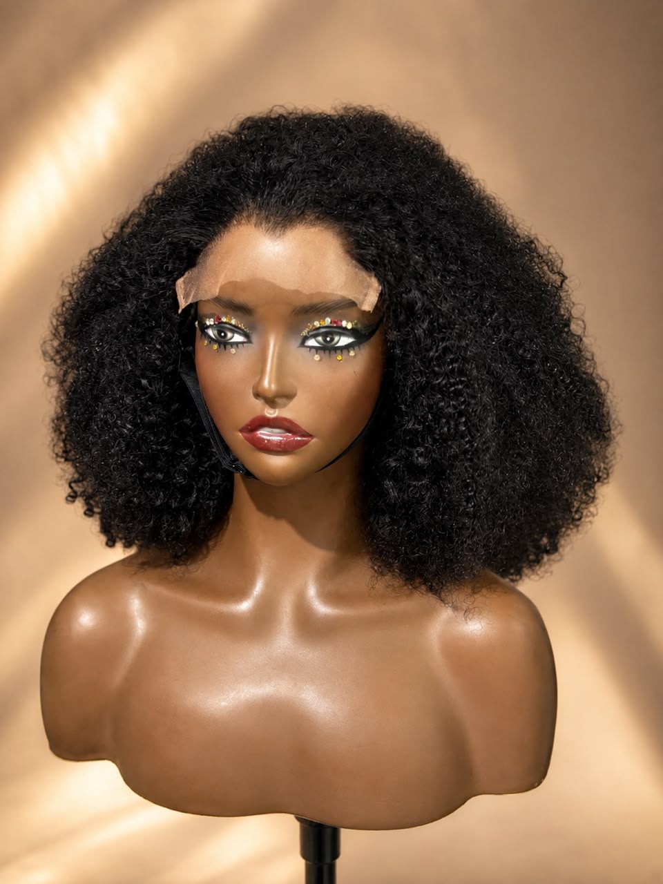 Human hair 5*5 SWISS LACE SHANTY CURLS WIG NATURAL COLOR