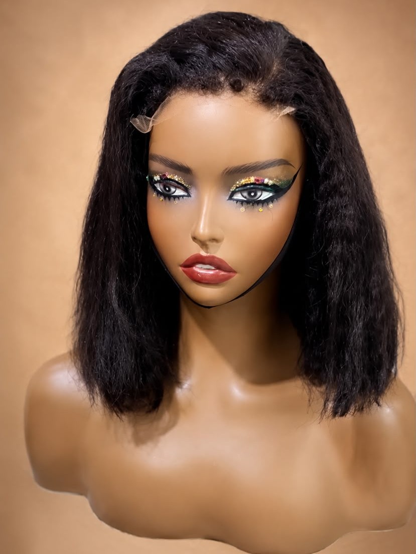 Human Hair HD 5*5 Yaki Stw Natural Color